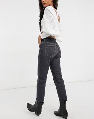 topshop black straight leg jeans