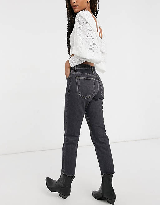  Topshop straight leg jeans in extreme washed black 