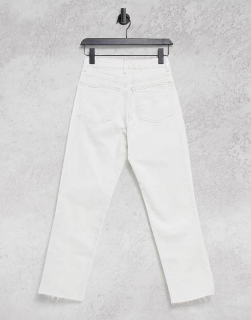 Topshop wide leg jeans in off white