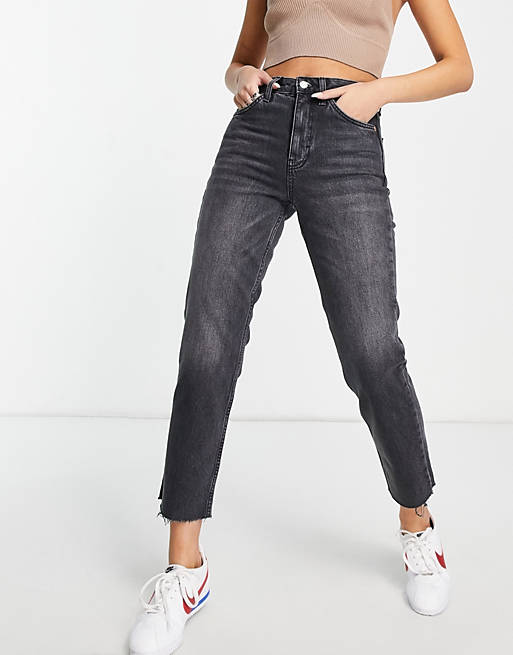 Jeans Topshop straight leg jeans in washed black 