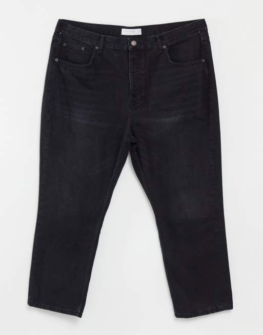 Topshop straight leg jeans in washed black