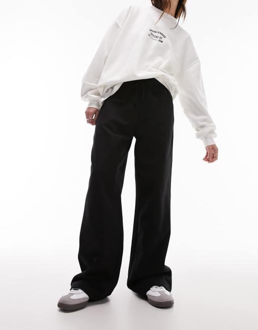 Fashion Sweatpants Joggers High Waist Straight Pants - black / One