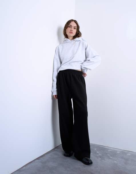 Topshop straight leg jogger in black - view 1
