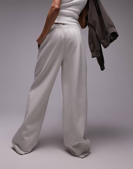 Topshop clean straight leg jogger in ecru