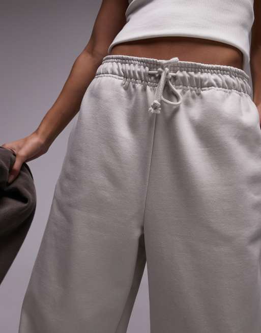 Topshop clean straight leg jogger in ecru