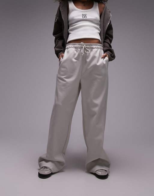 Topshop clean straight leg jogger in ecru