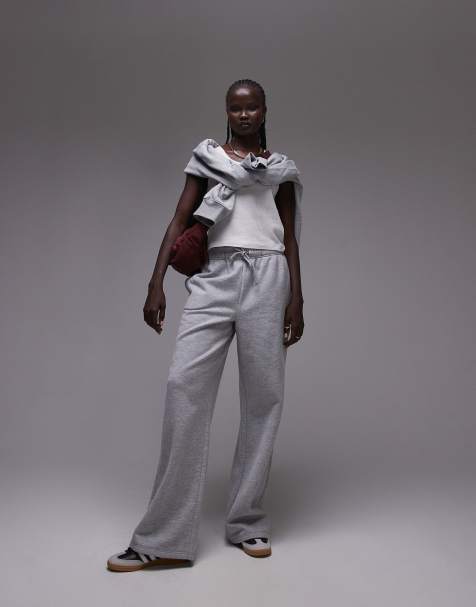 Topshop straight leg jogger in grey marl - view 1