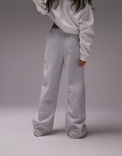 Topshop straight leg sweatpants in gray heather