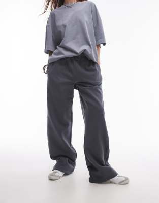 Topshop Straight Leg Sweatpants In Slate - Part Of A Set-gray