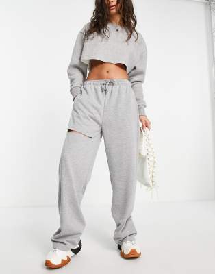 ripped grey sweatpants