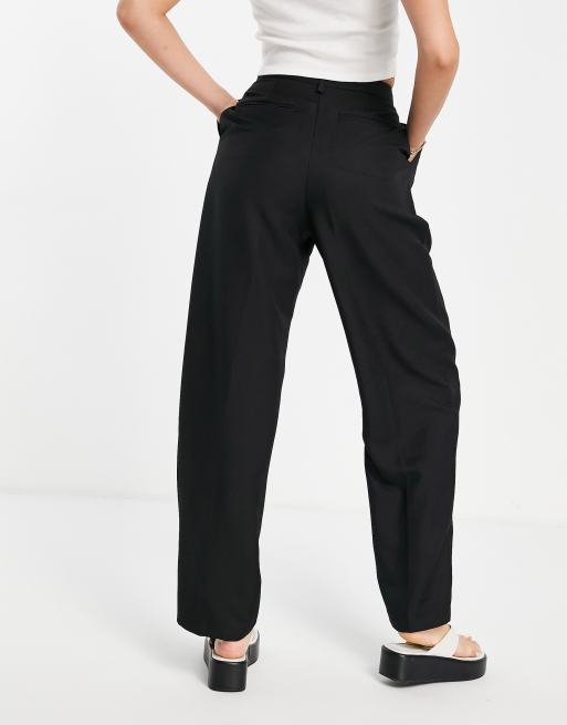 Topshop straight peg pants in black