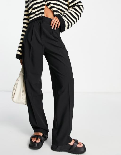 Topshop straight peg pants in black