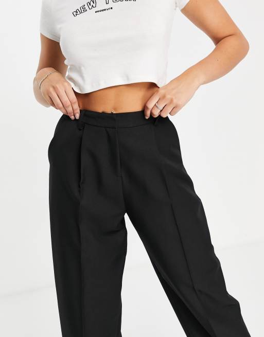 Topshop Tall High Waist Balloon Peg Trouser In Washed Black for Women