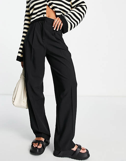  Topshop straight peg trousers in black 