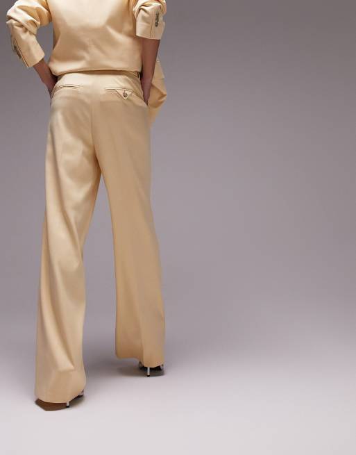 Straight wide leg pants - Light Yellow