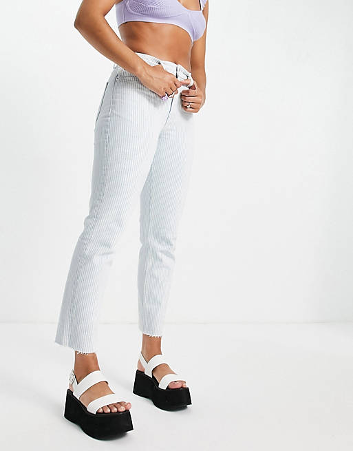 Jeans Topshop Straight stripe jeans in blue 