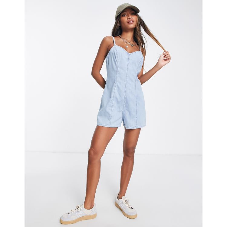 Asos store denim romper