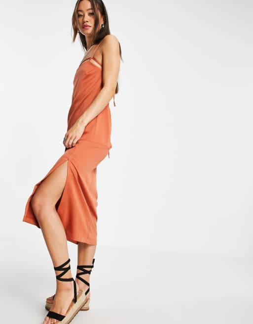 Topshop rust shop slip dress