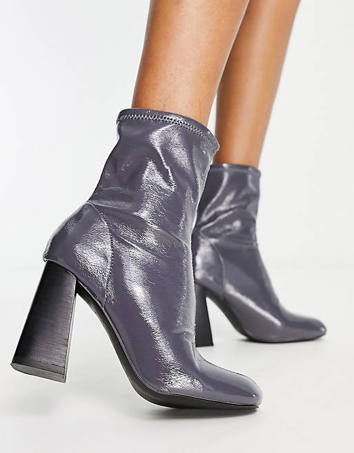 Topshop stretch boots in grey
