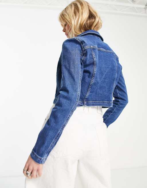 Petite stretch denim store jacket