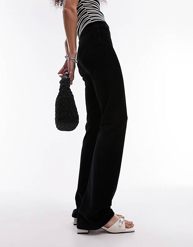Topshop - stretchy cord flare trouser in black