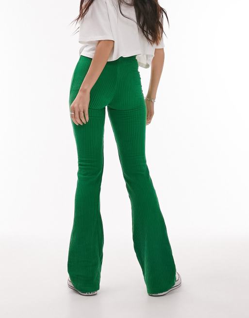 Topshop ribbed hot sale flared pants