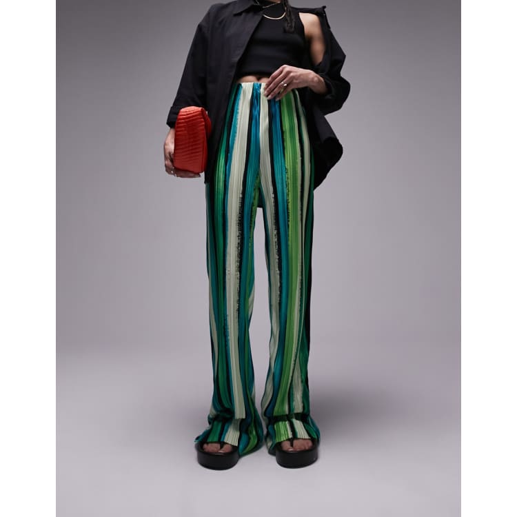 Green shop stripe pants