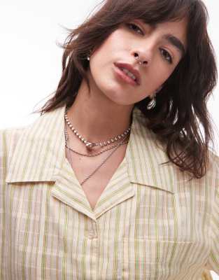 Shop Topshop Stripe Resort Shirt