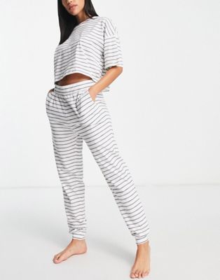Topshop stripe top and jogger pyjama set in stripe