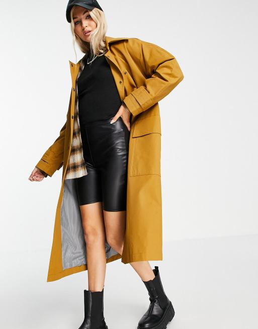 Striped on sale trench coat