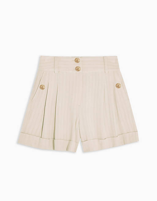 Topshop striped shorts in ivory | ASOS