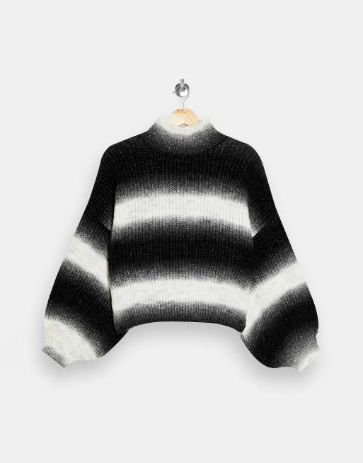 Topshop black clearance and white jumper