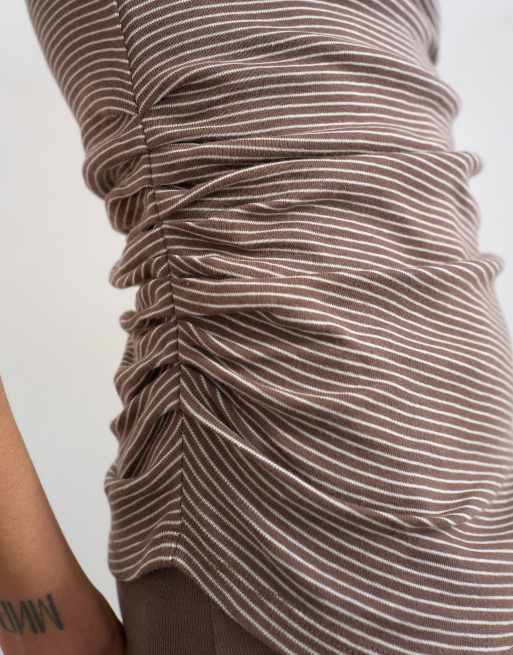 Topshop striped tank in chocolate, 4 of 4