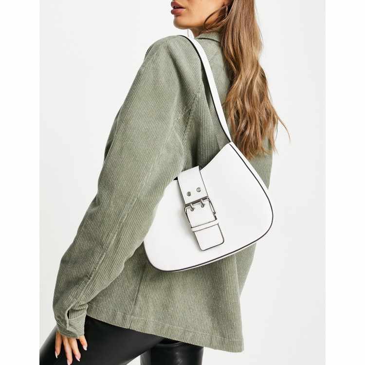 Topshop structured scoop shoulder bag in white