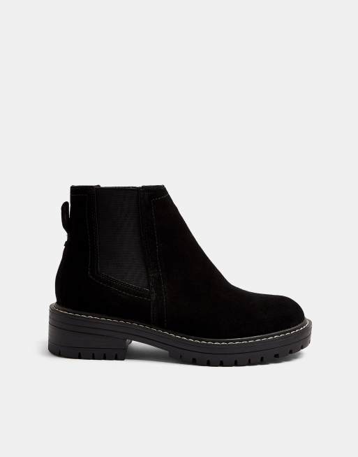 Topshop suede chelsea boots black | ASOS