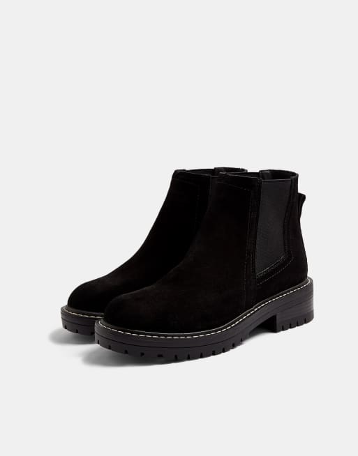 Topshop suede chelsea boots black | ASOS