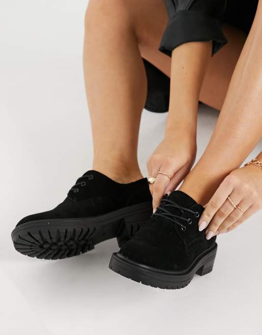 Black suede lace store up shoes womens