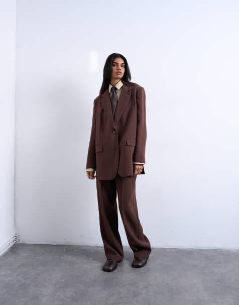 Topshop suit co ord in chocolate - view 1