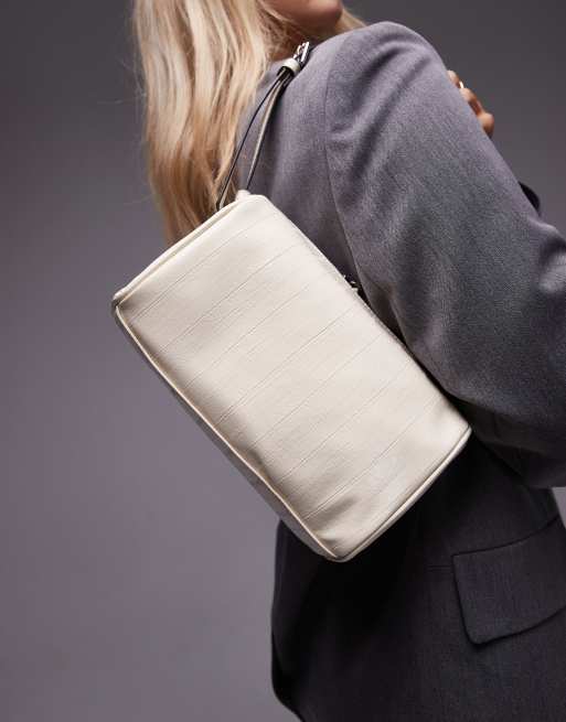 Topshop - Sullivan - Borsa da spalla cilindrica bianco sporco, 4 di 4
