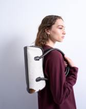 Topshop Sullivan hair on real leather shoulder bowler bag in cow print 