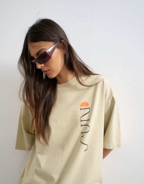 Topshop – Sun Drenched – Kolorowy T-shirt oversize z grafiką - view 1