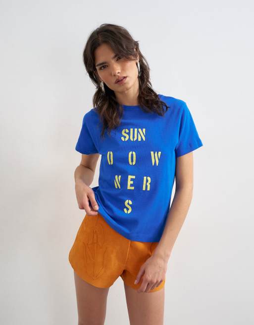 Topshop 'Sundowners' graphic tee in blue, 4 of 4