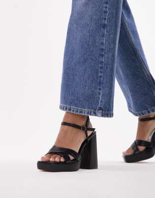 Topshop Sunny High Platform Sandal In Black