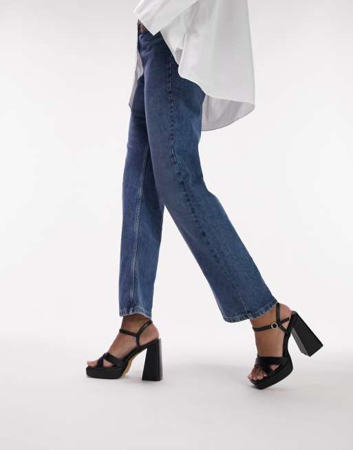 Topshop - Sunny - Sandales à plateforme et talon haut - Noir, 4 de 4