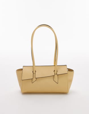 Sunny shoulder bag with asymmetric flap in lemon-Yellow