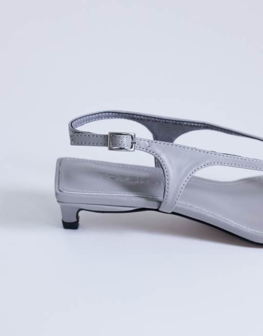 Topshop - Sunshine - Sandales à talon mi-haut et entre-doigts - Gris, 4 de 4