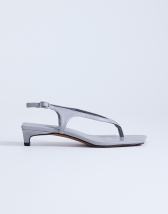 Topshop Sunshine toe thong mid heel sandal in grey