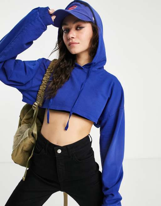 Cropped discount blue sweatshirt