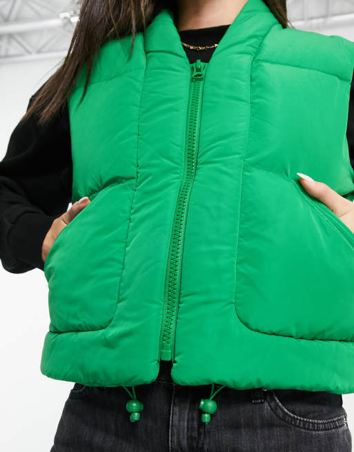 Green puffer jacket on sale topshop