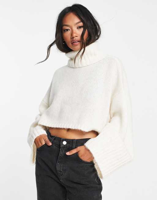 Polo neck crop jumper sale